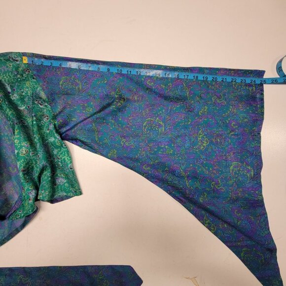 Custom Made Silk Top Bolero Blazer Short Jacket Butterfly Sleeves Size L/XL - Picture 15 of 16